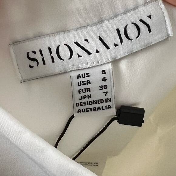 Shona Joy Revolve White Knotted Halter Sleeveless Tulip Hem Gown Ivory 4 NEW - Picture 9 of 10